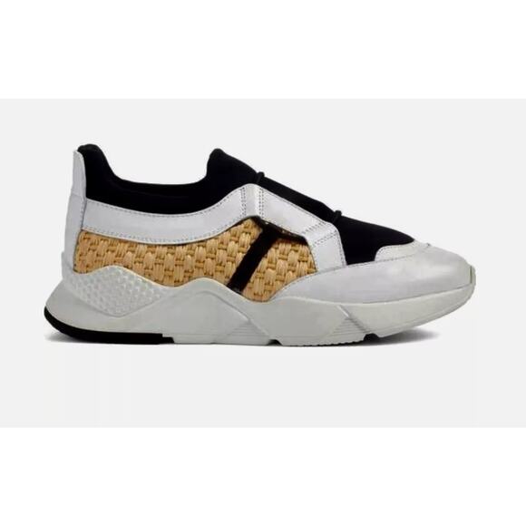 Clergerie Paris Men's Salvy Woven Sneaker Leather Jute Upper Size 11 US 44 EU - Picture 1 of 13